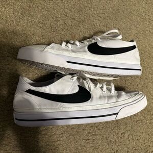 Nike White and Black Court Legacy Shoes